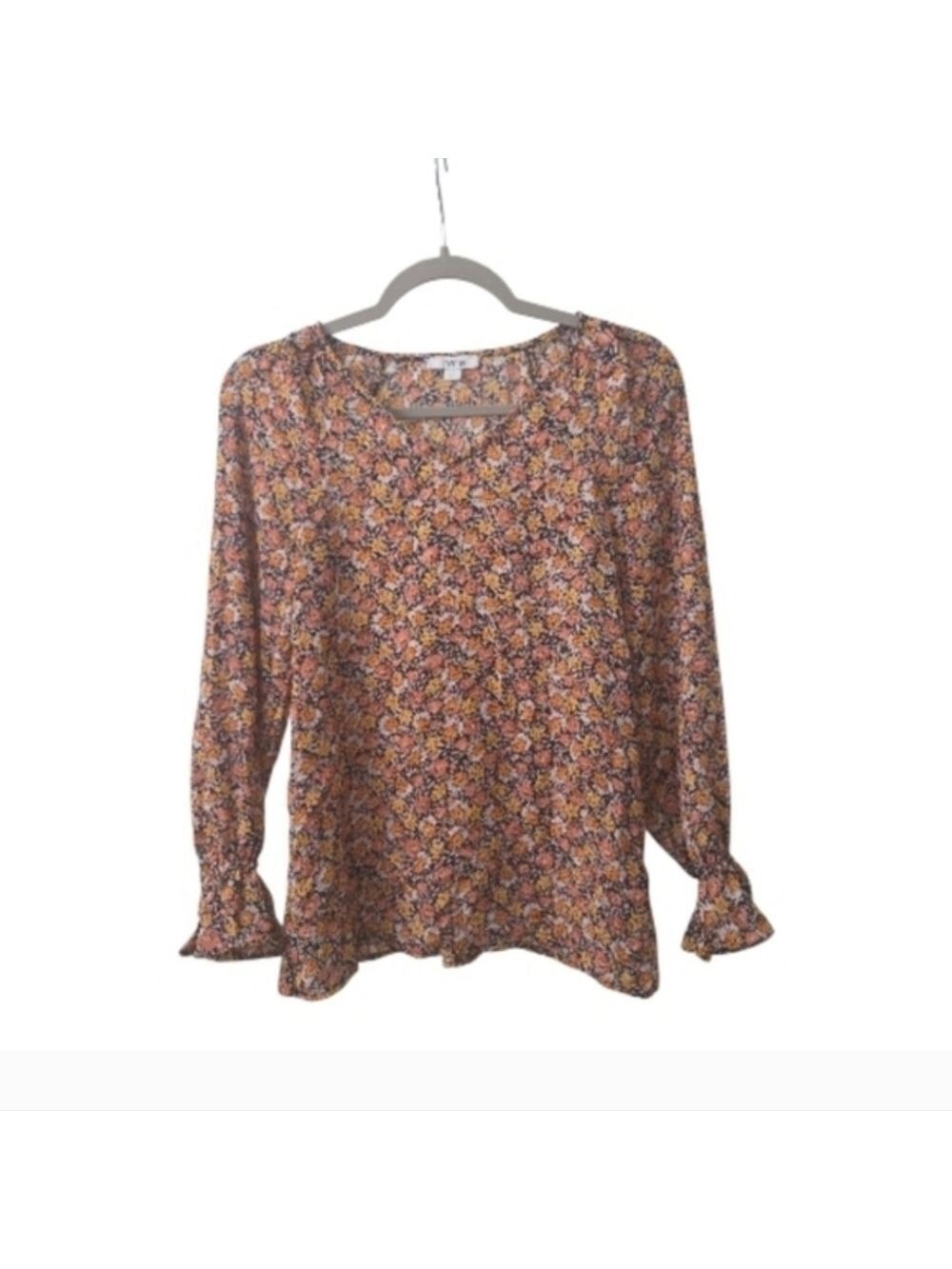Bar III Floral Long Sleeve Blouse XS